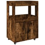 vidaXL Chariot de bar chêne fumé 60x39 5x89 cm bois d'ingénierie