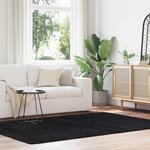 vidaXL Tapis shaggy à poils longs NAVARRA noir 160x230 cm polyester