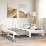 vidaXL Lit coulissant sans matelas blanc 2x(90x190) cm