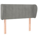 vidaXL Tête de lit avec oreilles Gris clair 93x23x78/88 cm Velours