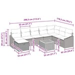 vidaXL Ensemble de canapé de jardin 9 pièces avec coussins beige en poly rotin