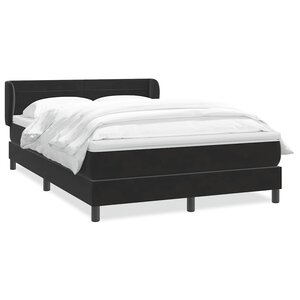 vidaXL Sommier à lattes de lit avec matelas noir 140x210 cm velours