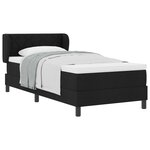 vidaXL Lit à ressorts avec matelas Noir 90 x 190 cm tissu