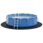 vidaXL Tapis de piscine Noir Ø 396 cm Tissu non tissé