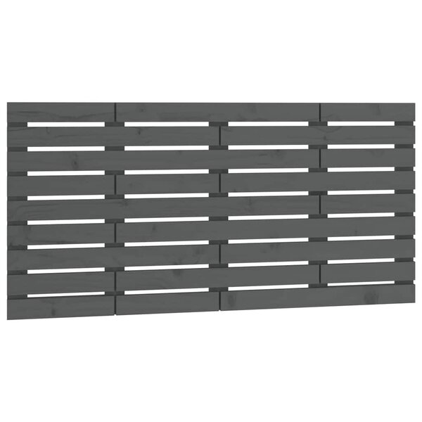vidaXL Tête de lit murale Gris 141x3x63 cm Bois massif de pin