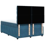 vidaXL Sommier à lattes de lit et matelas bleu 160x200 cm velours