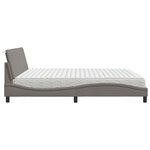 vidaXL Lit avec matelas taupe 200x200 cm tissu