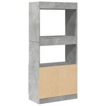 vidaXL Buffet haut gris béton 63x33x140 cm bois d'ingénierie