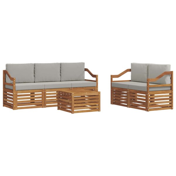 vidaXL Ensembles de canapés avec coussin 6 Pièces Gris Naturel et Clair
