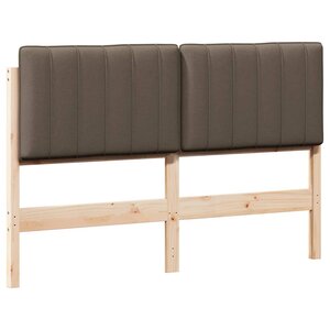 vidaXL Tête de lit capitonnée Marron et Taupe 135 cm Pin massif