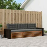 vidaXL Ensemble de canapés d'extérieur 3 Pièces Naturel et Anthracite