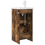 vidaXL Meuble de salle de bain avec évier Chêne fumé 42 x 40 x 84 5 cm