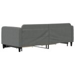 vidaXL Lit de jour avec gigogne et tiroirs gris foncé 90x200 cm tissu