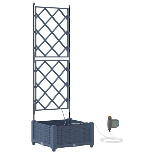 vidaXL Pots de jardin Gris 40 x 40 x 126 cm Acier
