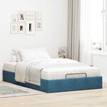 vidaXL Cadre de lit ottoman sans matelas bleu foncé 120x200 cm velours
