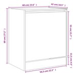 vidaXL Armoire à chaussures noir 60x42x69 cm bois d'ingénierie