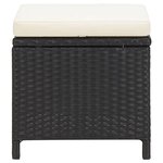 vidaXL Tabourets de jardin avec coussins lot de 4 noir résine tressée