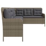 vidaXL Canapé de jardin avec coussins forme de L gris résine tressée