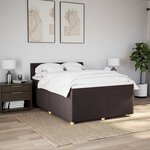 vidaXL Sommier à lattes de lit avec matelas Marron foncé 140x190 cm