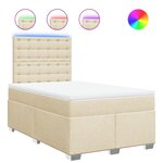 vidaXL Sommier à lattes de lit avec matelas Crème 120x200 cm Tissu