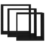 vidaXL Étagères murales sous forme de cube 3 Pièces Noir MDF