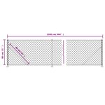 vidaXL Clôture en mailles de chaîne avec bride argenté 0 8x25 m