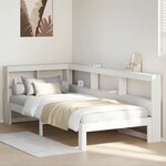 vidaXL Lit bibliothèque sans matelas blanc 100x200 cm bois pin massif