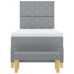 vidaXL Lit à ressorts avec matelas Gris clair 100 x 200 cm tissu