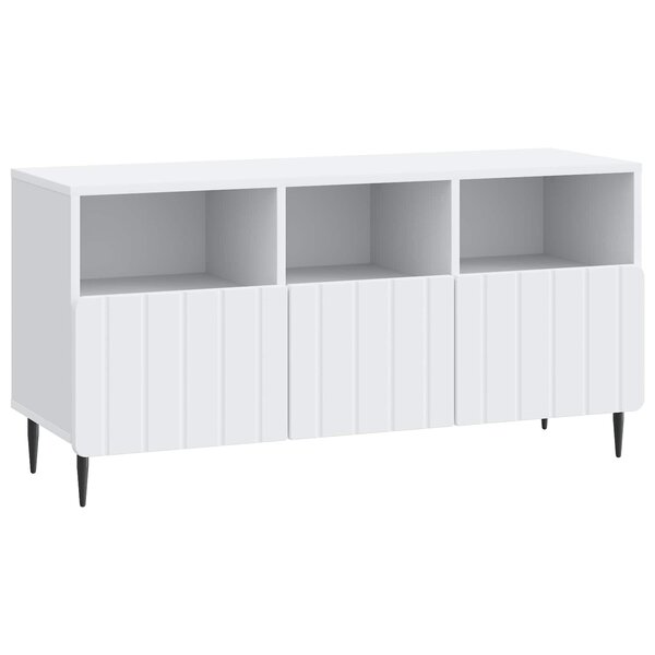vidaXL Meuble TV Blanc 102 x 34 5 x 50 cm Bois d'ingénierie