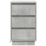 vidaXL Cabinet de Chevet avec Éclairage LED Gris Béton 39x34 5x65 cm Bois d'ingénierie
