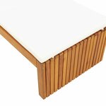 vidaXL Chaise longue avec coussin 200 x 55 x 30 cm en bois d'acacia