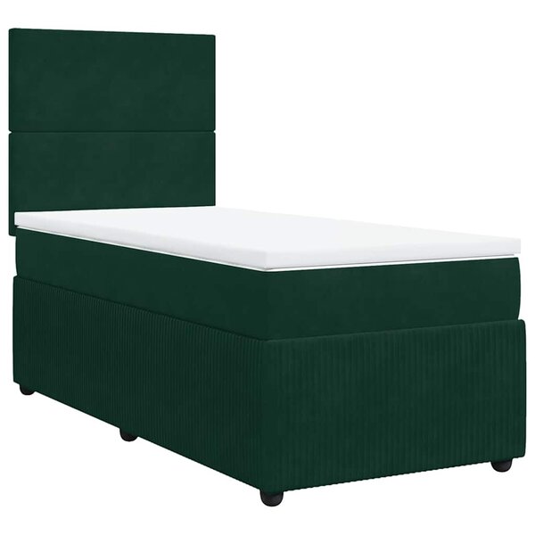 vidaXL Sommier à lattes de lit avec matelas Vert foncé 90x200 cm