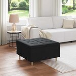 vidaXL Pouf de rangement avec coussin Noir 80 x 80 x 45 cm tissu