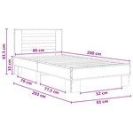 vidaXL Cadre de lit avec tête de lit Chêne noir 80 x 200 cm