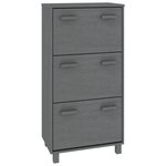 vidaXL Armoire à chaussures HAMAR Gris foncé 59 5x35x117 cm Pin massif