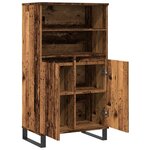 vidaXL Buffet haut vieux bois 60x36x110 cm bois d'ingénierie