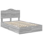 vidaXL Lit de Rangement Gris Sonoma 120 x 190 cm Bois d'ingénierie