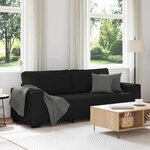 vidaXL Canapé à 3 places noir 220x77x82 cm tissu