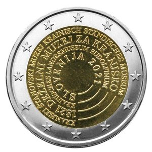 Pièce 2€ commémorative 2021 : slovenie (200 ans du musée slovène)