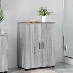 vidaXL Cabinet de salle de bain avec porte Sonoma gris 60 x 35 x 80 cm