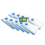Pack and Move - Lot 10 Housses Rangement Sous Vide - Taille XL 70 x 100 cm - Sac de Compression - Couettes Oreillers - Gros Format - Fermeture Zip