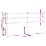 vidaXL Tête de lit de remplacement métal noir 180 cm