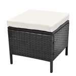 Salon de jardin meuble d'extérieur ensemble de mobilier 4 pièces avec coussins résine tressée noir 02_0016204