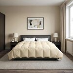 vidaXL Duvet d'été simple Matelassé Crème 220 x 260 cm Microfibre