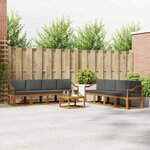 vidaXL Ensemble de canapés d'extérieur 9 Pièces Naturel et Anthracite