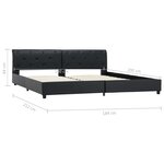 vidaXL Cadre de lit Noir Similicuir 180 x 200 cm