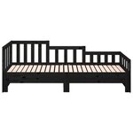 vidaXL Lit coulissant sans matelas noir bois de pin massif