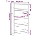 vidaXL Bibliothèque 2 Pièces Bois Ancien 80 x 30 x 155 cm