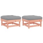 vidaXL Repose-pieds de jardin et coussins lot de 2 bois massif douglas