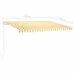 vidaXL Auvent manuel rétractable 450x350 cm Jaune et blanc